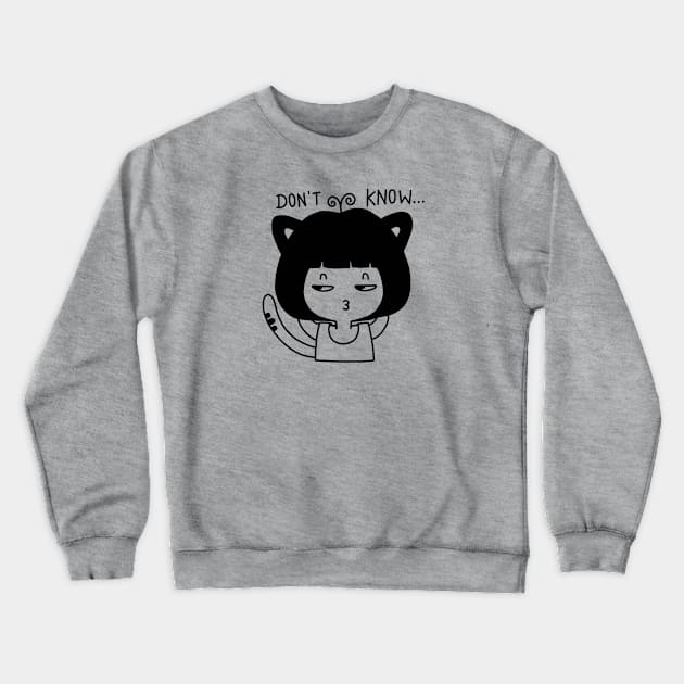 Cute Character “Don’t Know” | Kawaii Handmade Design | By Atelier Serakara Crewneck Sweatshirt by Atelier Serakara